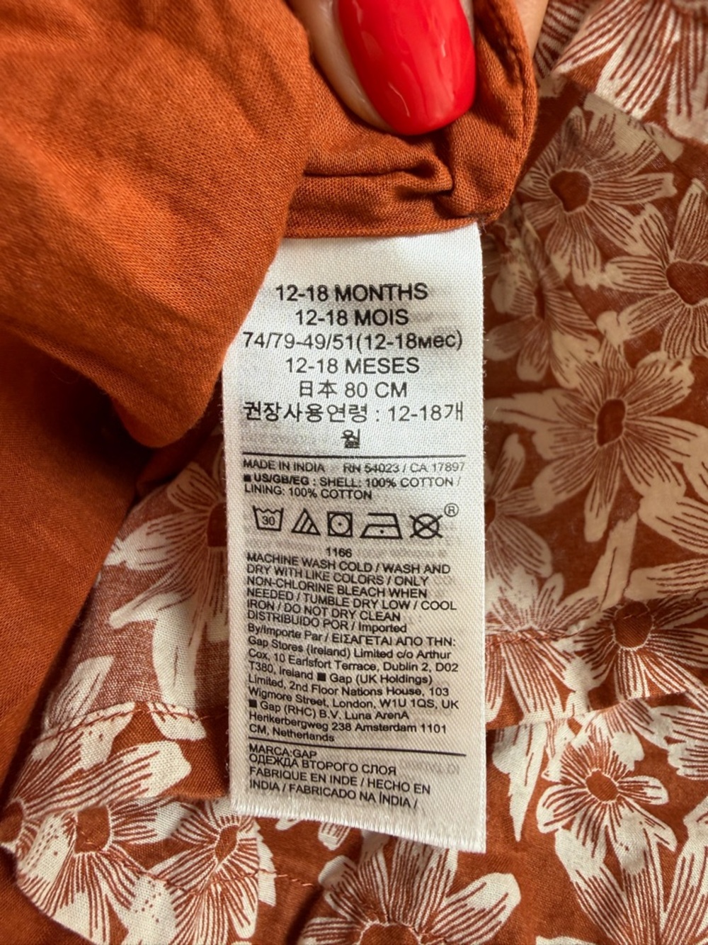 Gap Toddler Floral Boho Dress Rust Brown Daisy Print Twirl | Size 12-18M - Picture 11 of 11